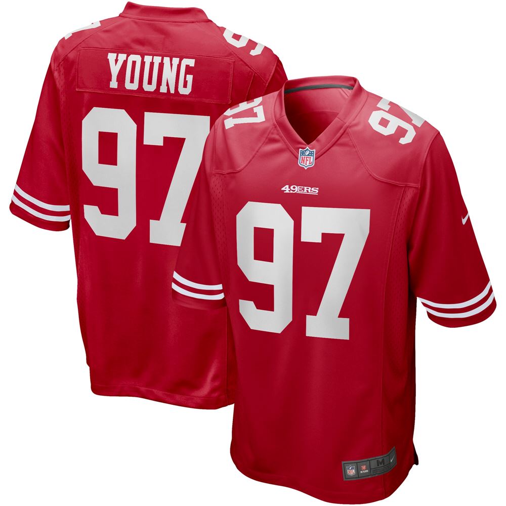 Men's Bryant Young San Francisco 49ers Game Retired Player Jersey Scarlet