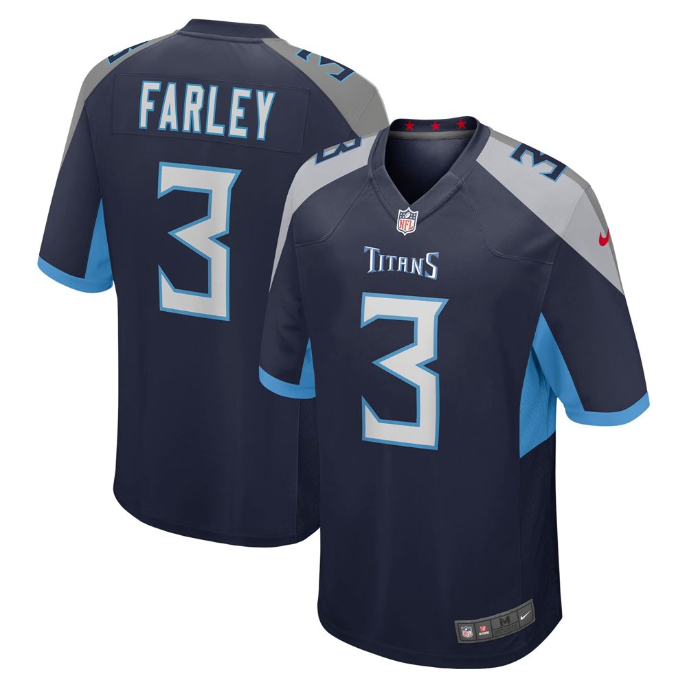 Men's Caleb Farley Tennessee Titans Game Jersey Navy