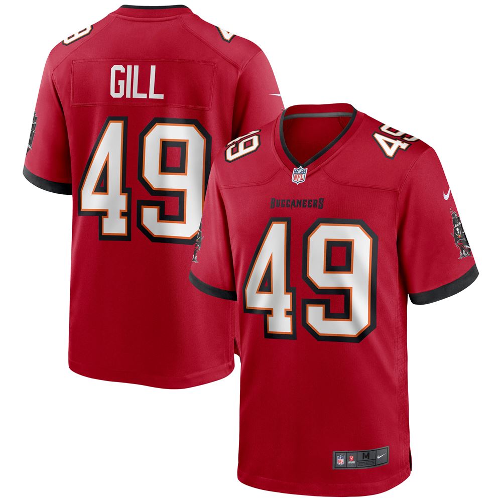 Men's Cam Gill Tampa Bay Buccaneers Game Jersey Red