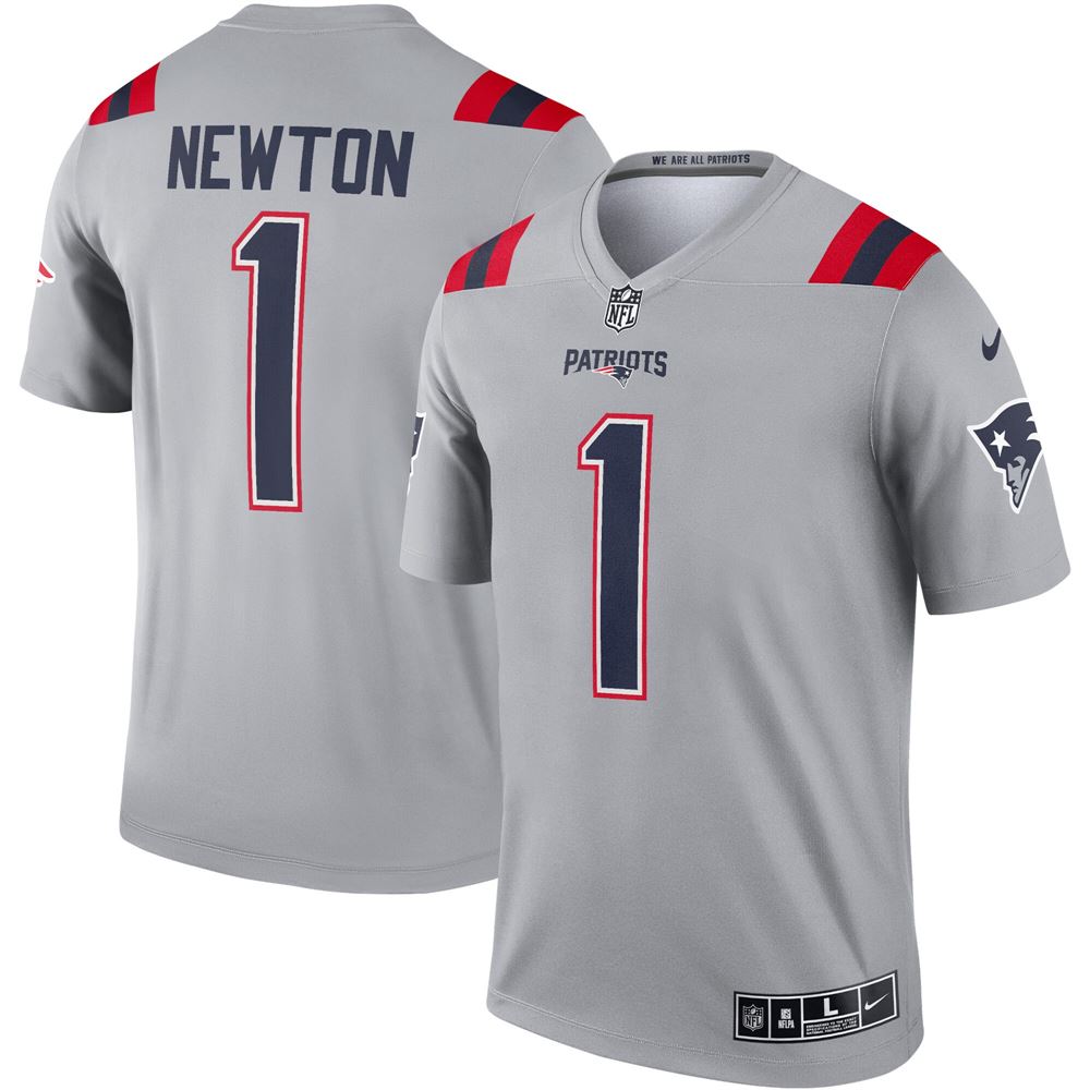 Men's Cam Newton New England Patriots Inverted Legend Jersey Gray