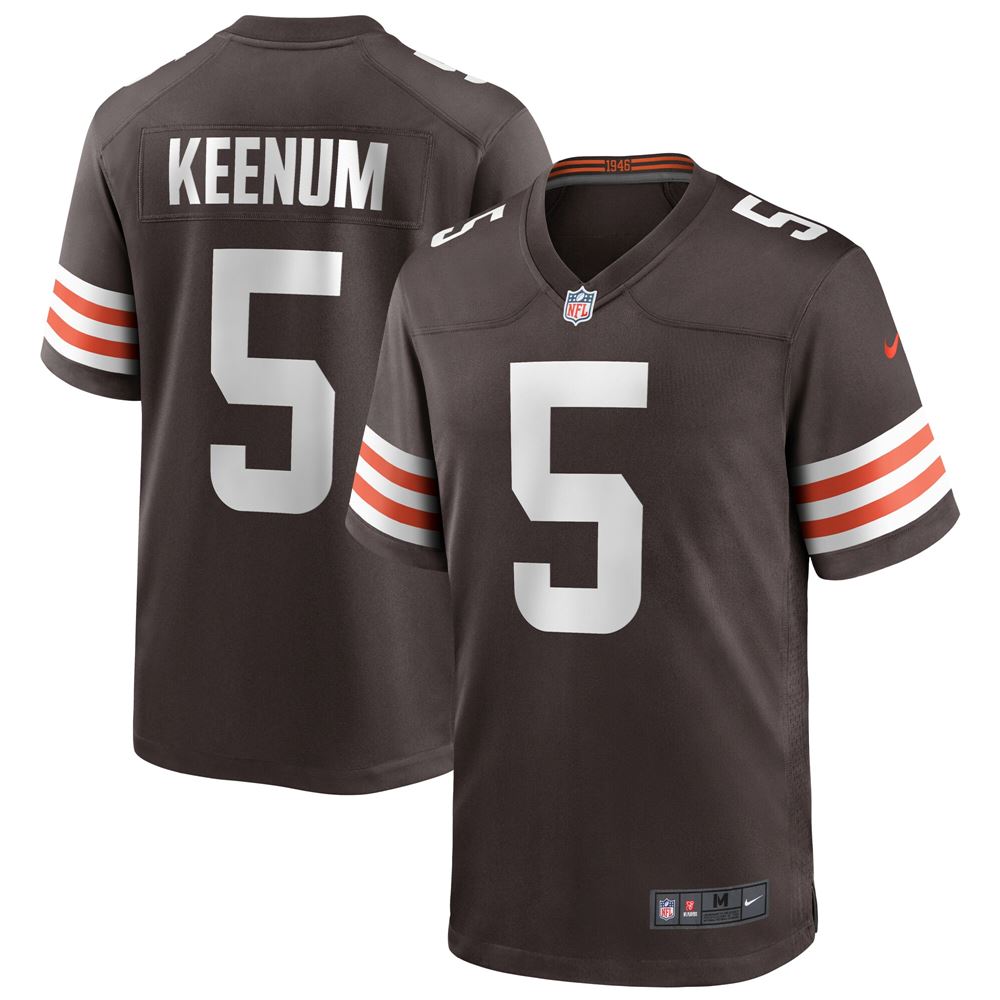 Men's Case Keenum Cleveland Browns Game Player Jersey Brown