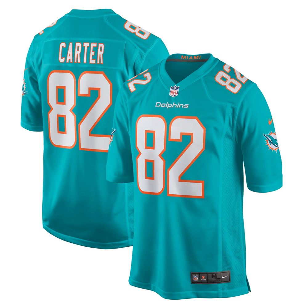 Men's Cethan Carter Miami Dolphins Game Jersey Aqua