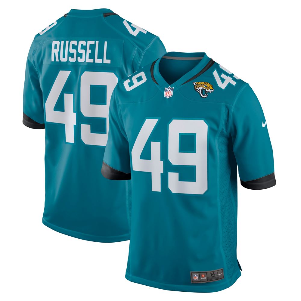 Men's Chapelle Russell Jacksonville Jaguars Game Player Jersey Teal
