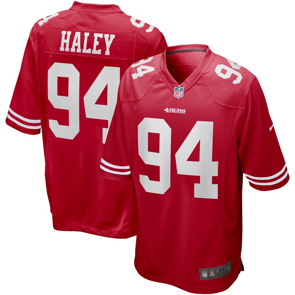 Men's Charles Haley San Francisco 49ers Game Retired Player Jersey Scarlet
