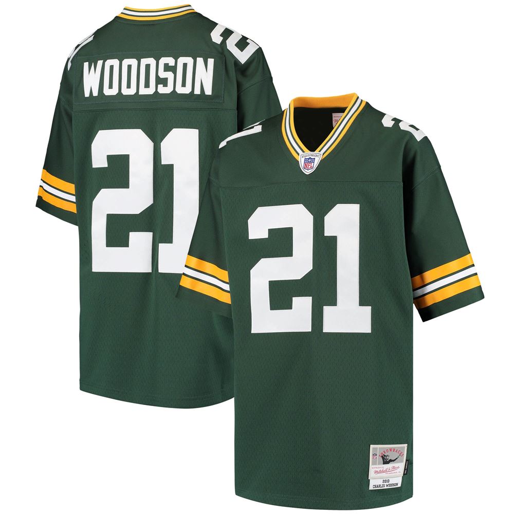 Men's Charles Woodson Green Bay Packers Youth Retired Player Legacy Jersey Green