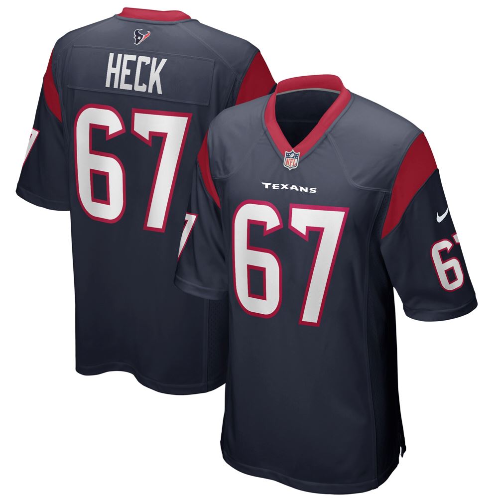 Men's Charlie Heck Houston Texans Player Game Jersey Navy