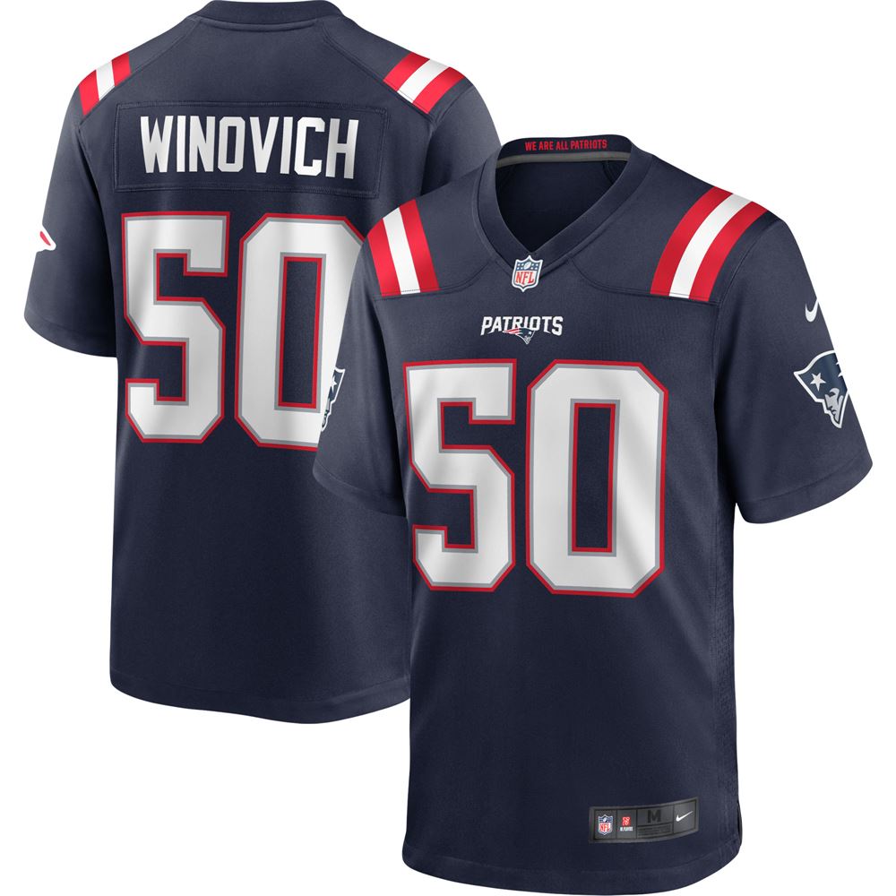Men's Chase Winovich New England Patriots Game Player Jersey Navy