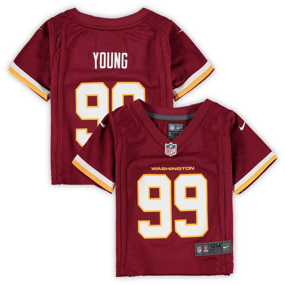 Men's Chase Young Washington Football Team Infant Game Jersey Burgundy