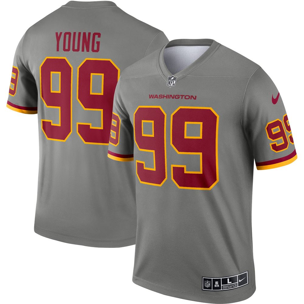 Men's Chase Young Washington Football Team Inverted Legend Jersey Steel