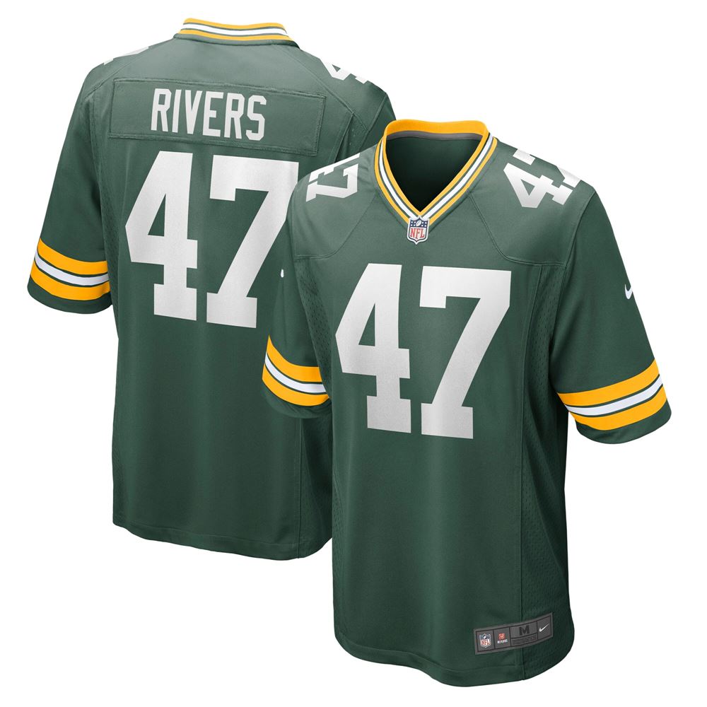 Men's Chauncey Rivers Green Bay Packers Game Jersey Green