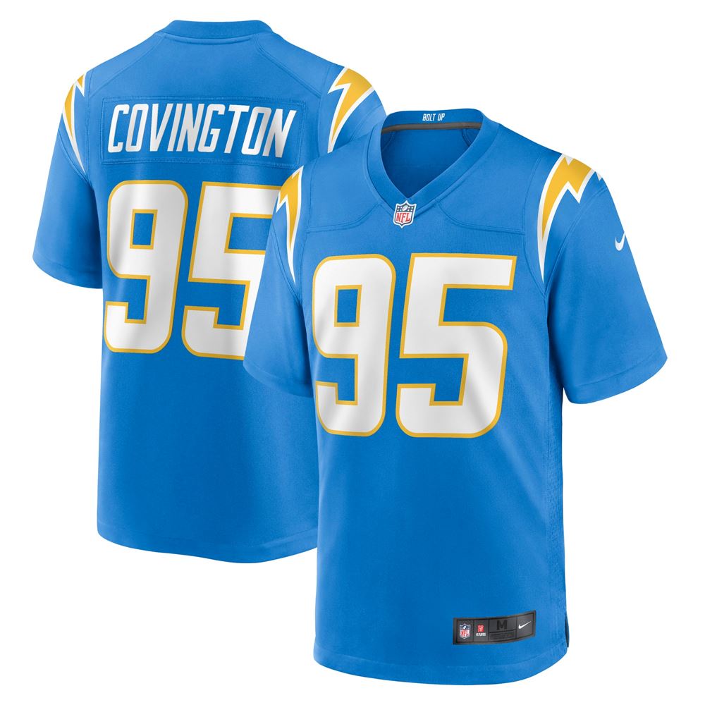 Men's Christian Covington Los Angeles Chargers Game Jersey Powder Blue