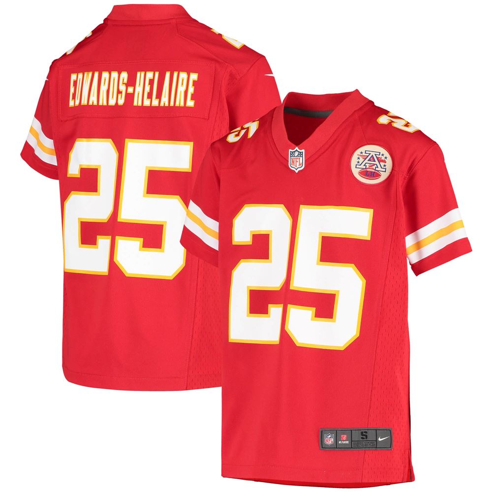 Men's Clyde Edwards-helaire Kansas City Chiefs Youth Team Game Jersey