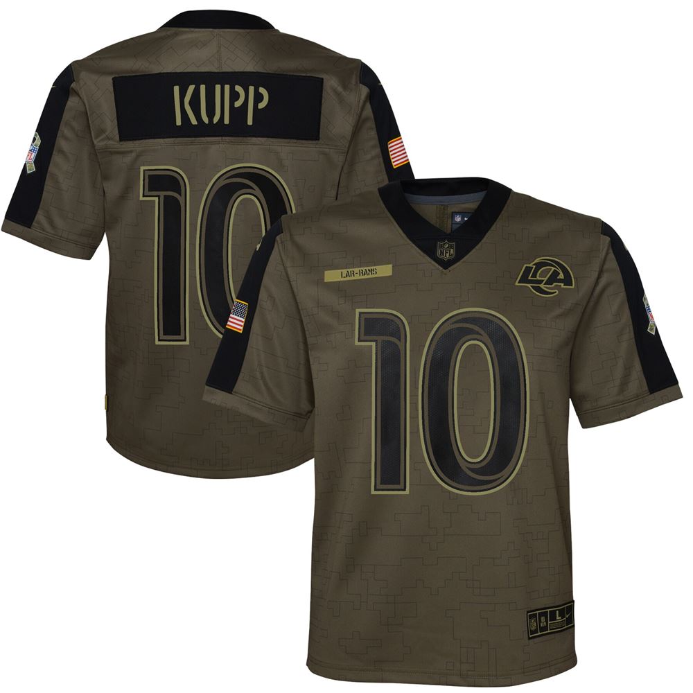 Men's Cooper Kupp Los Angeles Rams Youth 2021 Salute To Service Game Jersey Olive