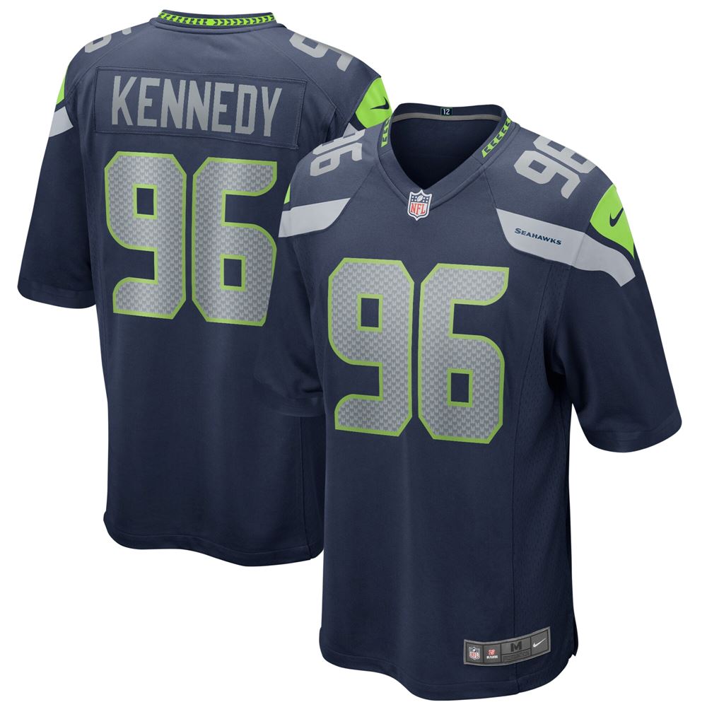 Men's Cortez Kennedy Seattle Seahawks Game Retired Player Jersey College Navy