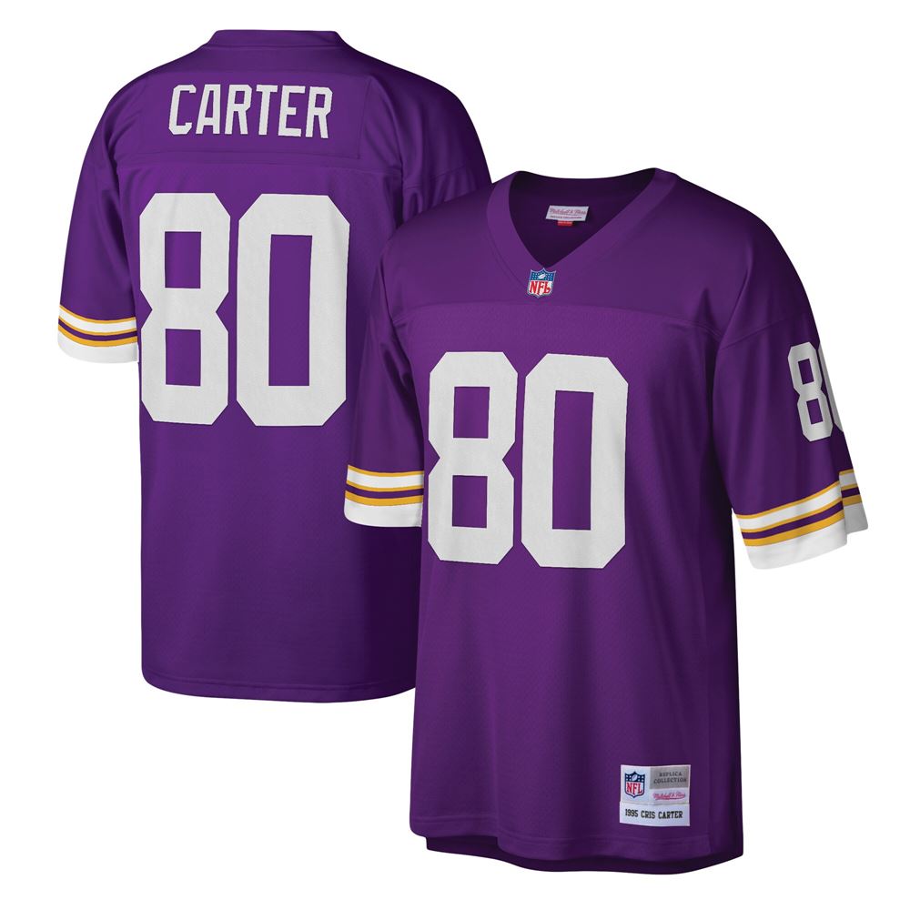Men's Cris Carter Minnesota Vikings Legacy Replica Jersey Purple