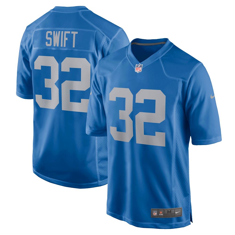 Men's Dandre Swift Detroit Lions Game Player Jersey Blue - Luxwoo.com
