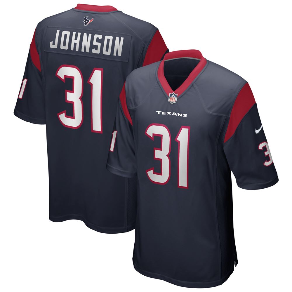 Men's David Johnson Houston Texans Game Player Jersey Navy