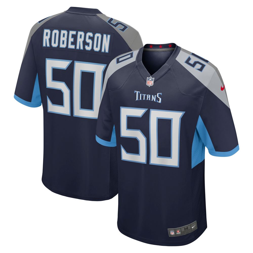 Men's Derick Roberson Tennessee Titans Game Jersey Navy