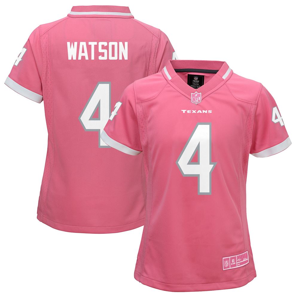 Men's Deshaun Watson Houston Texans Girls Youth Bubble Gum Jersey Pink