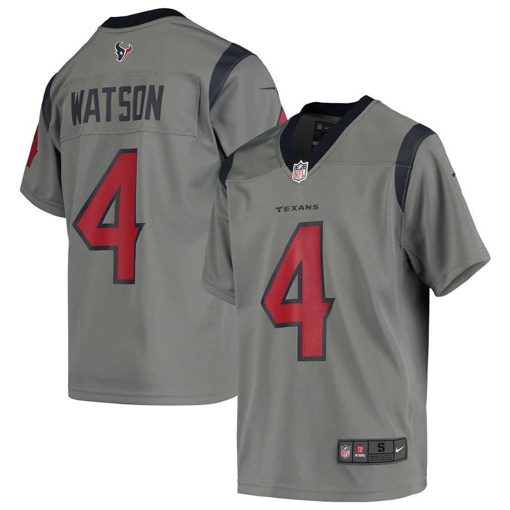 Men's Deshaun Watson Houston Texans Youth Inverted Game Jersey Gray