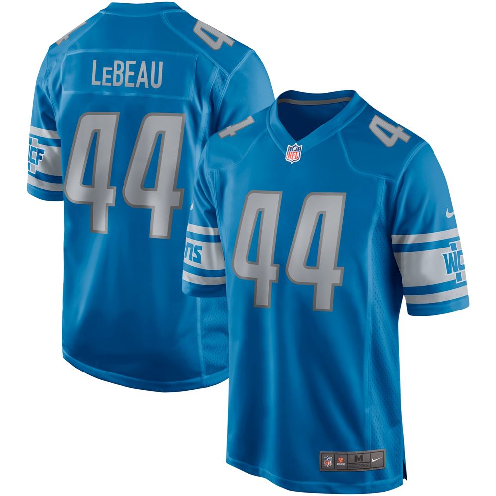 Men's Dick Lebeau Detroit Lions Game Retired Player Jersey Blue