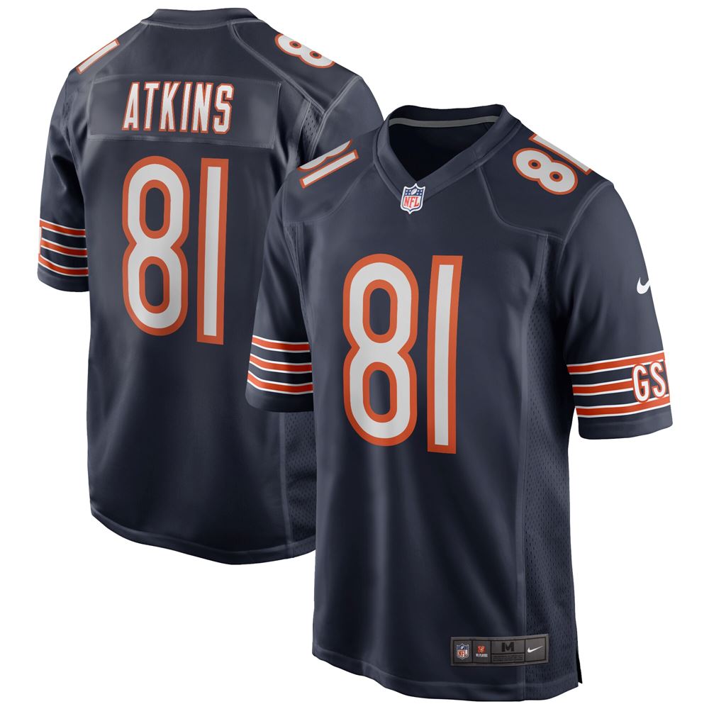 Men's Doug Atkins Chicago Bears Game Retired Player Jersey Navy