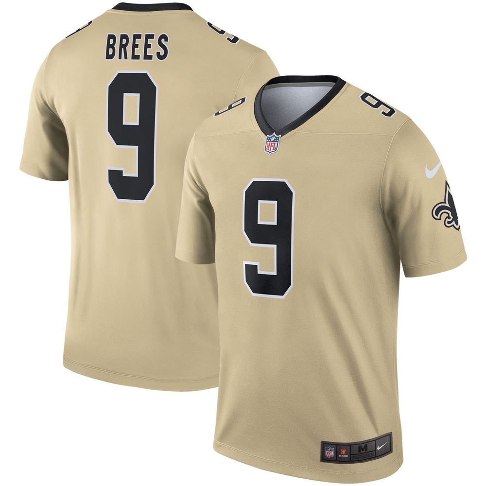 Men's Drew Brees New Orleans Saints Inverted Legend Jersey Gold
