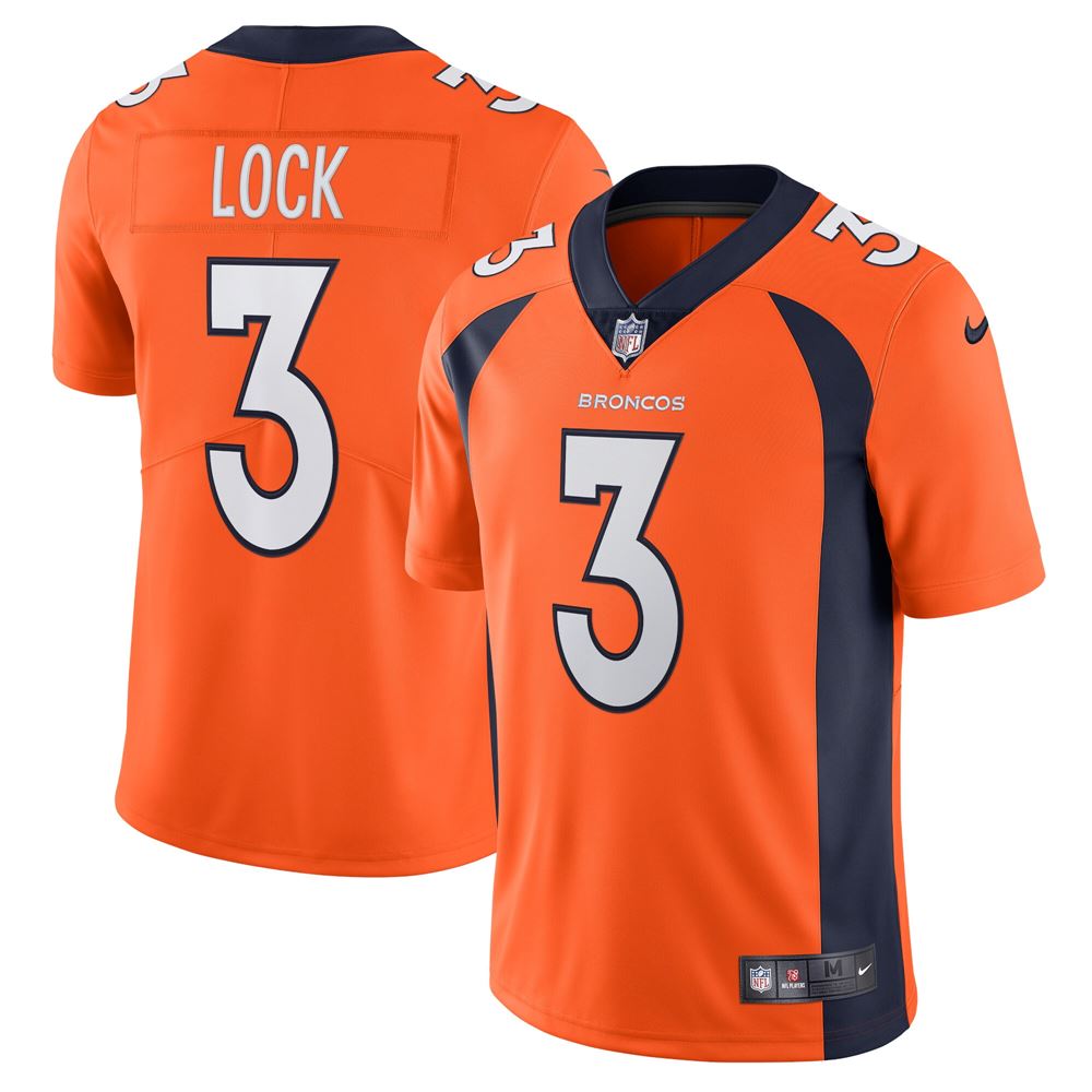 Men's Drew Lock Denver Broncos Vapor Limited Jersey Orange