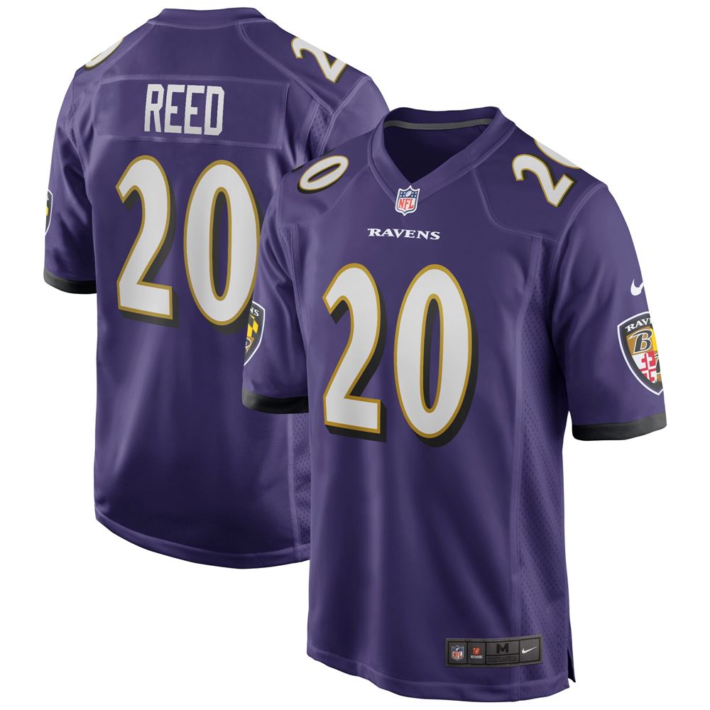 Men's Ed Reed Baltimore Ravens Game Retired Player Jersey Purple