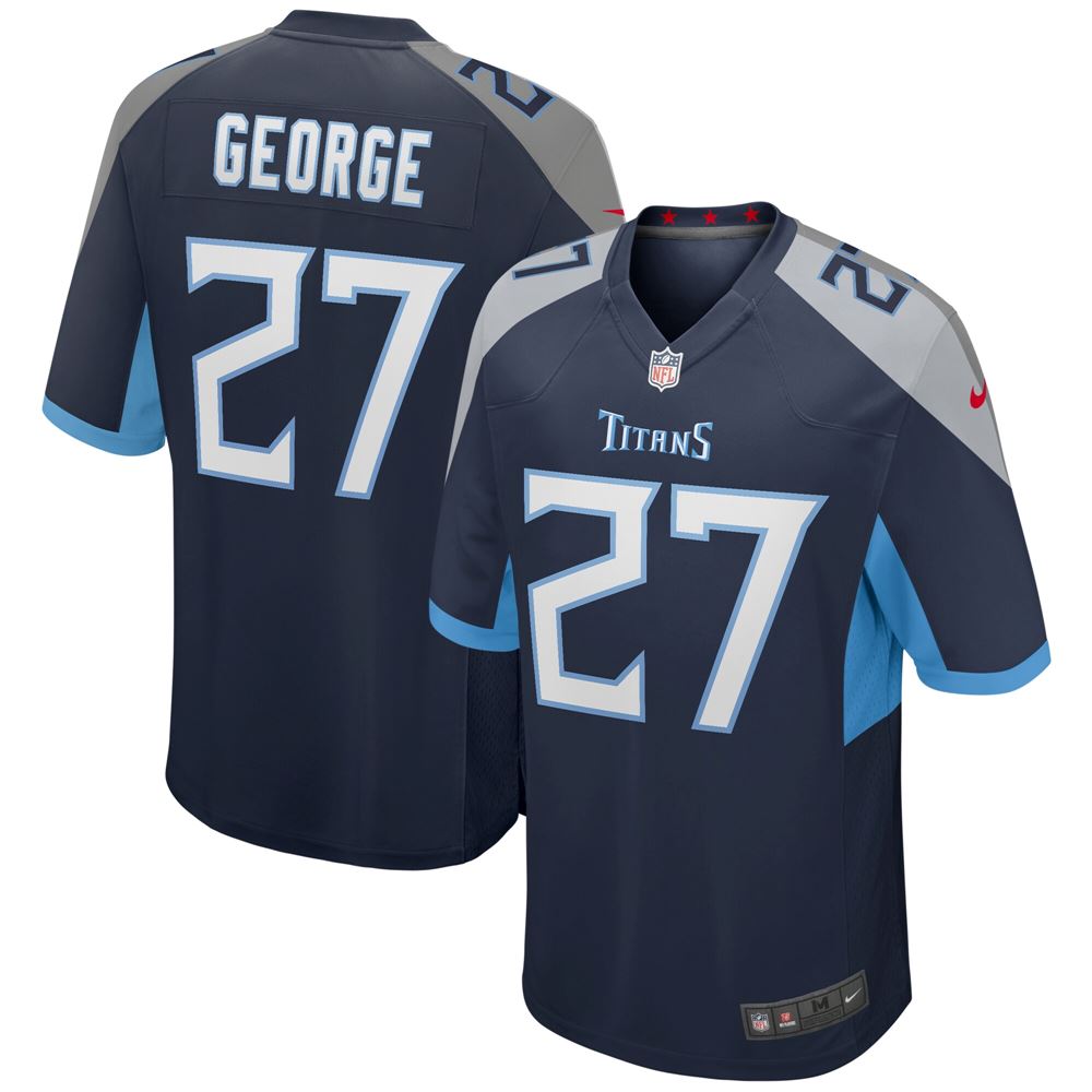 Men's Eddie George Tennessee Titans Game Retired Player Jersey Navy
