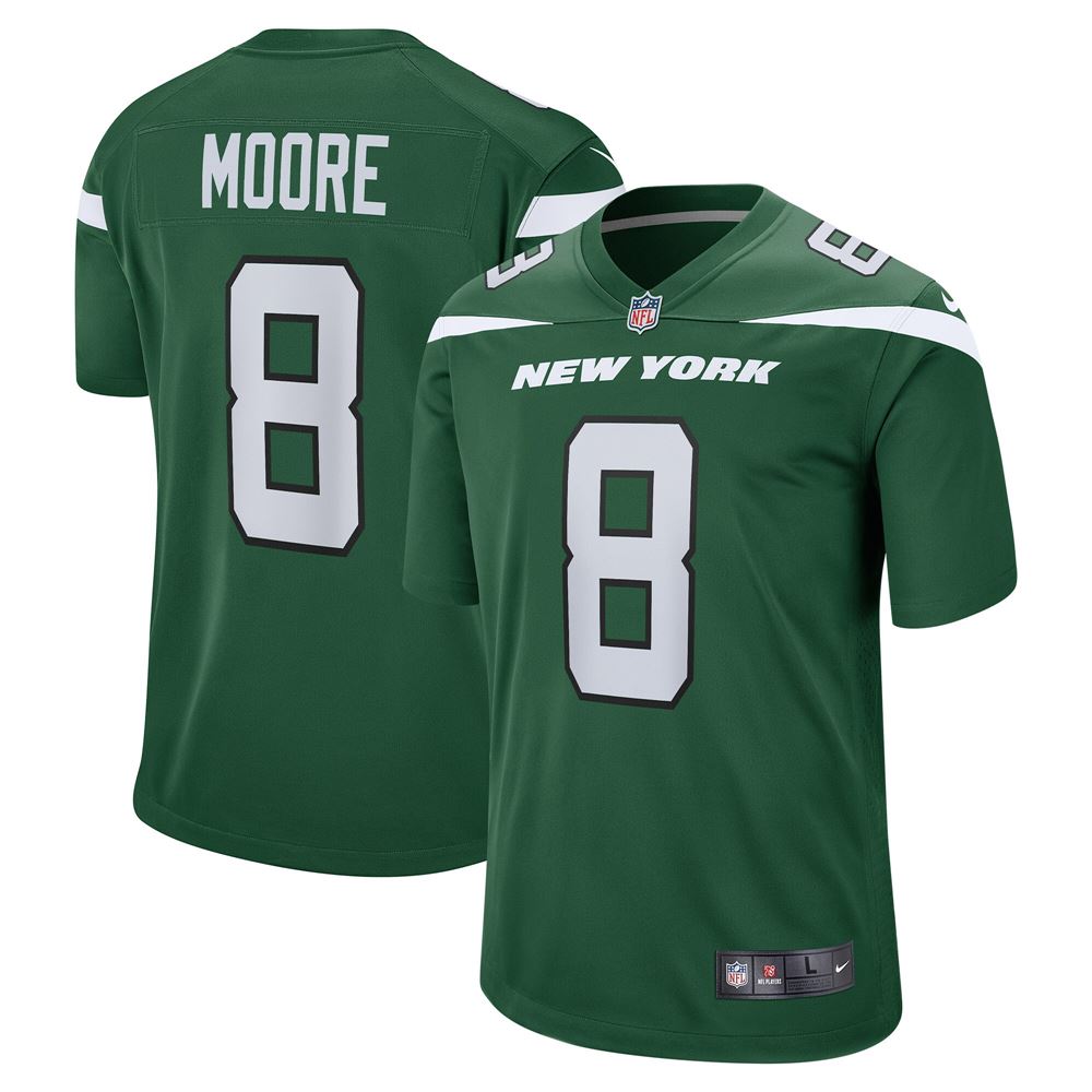 Men's Elijah Moore New York Jets 2021 Nfl Draft Pick Player Game Jersey Gotham Green