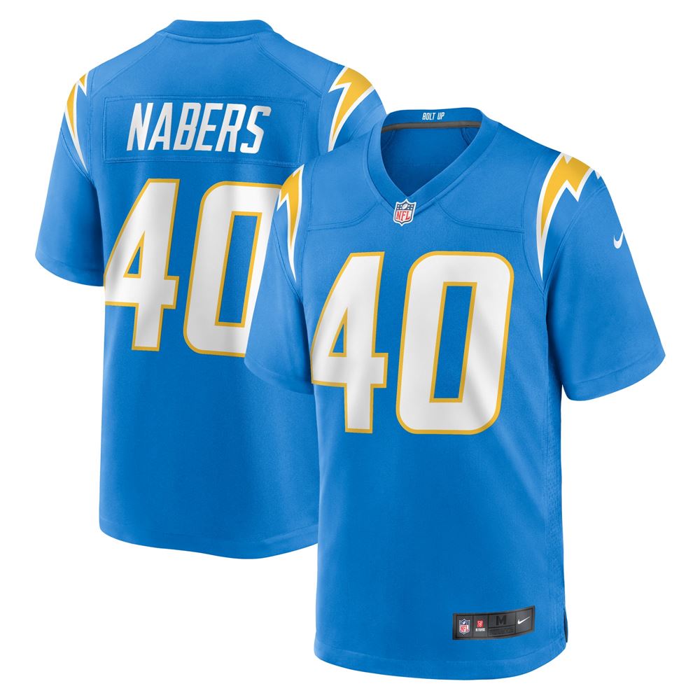Men's Gabe Nabers Los Angeles Chargers Team Game Jersey Powder Blue