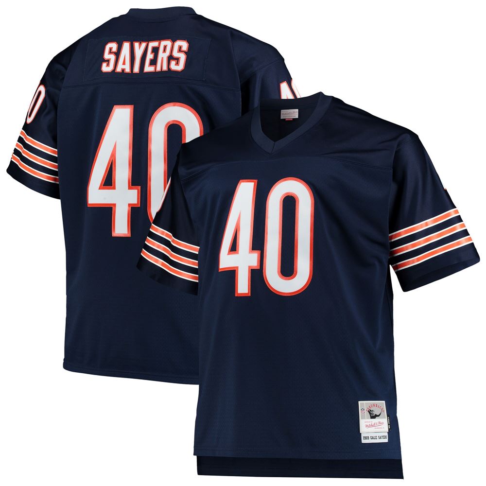 Men's Gale Sayers Chicago Bears Big Tall 1969 Retired Player Replica Jersey Navy