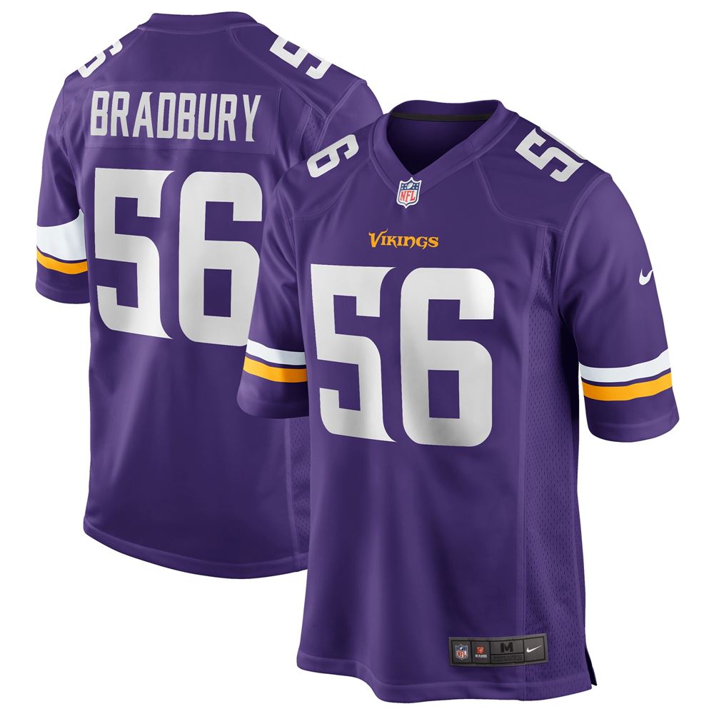 Men's Garret Bradbury Minnesota Vikings Game Player Jersey Purple