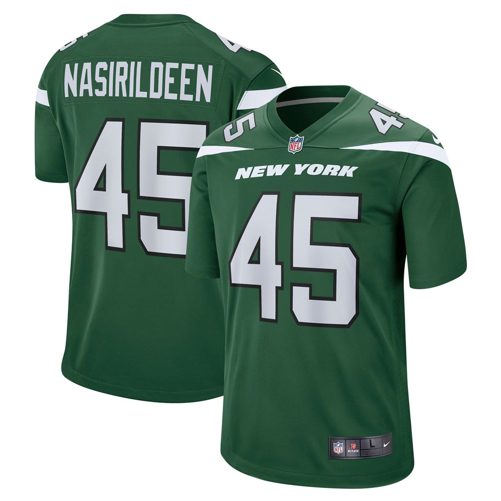 Men's Hamsah Nasirildeen New York Jets Game Jersey Gotham Green