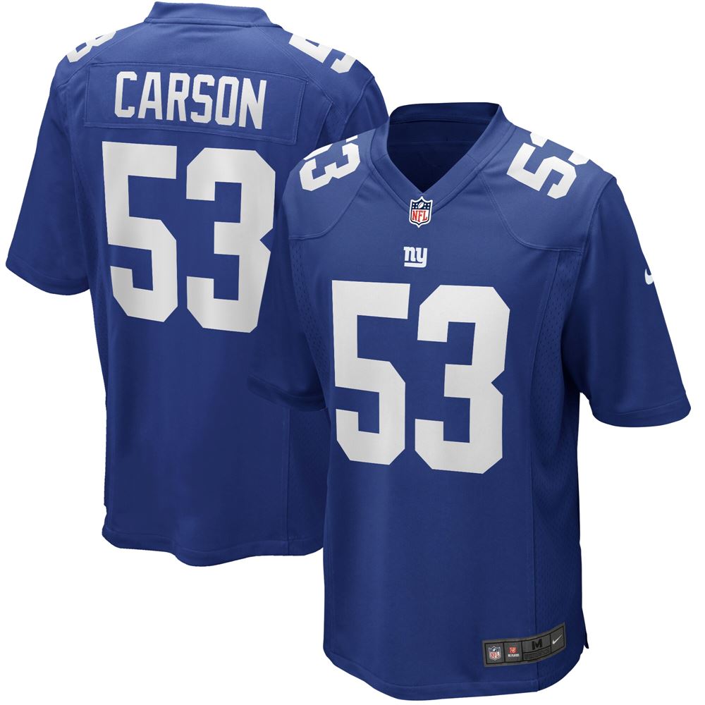 Men's Harry Carson New York Giants Game Retired Player Jersey Royal