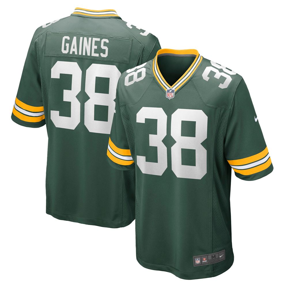 Men's Innis Gaines Green Bay Packers Game Jersey Green