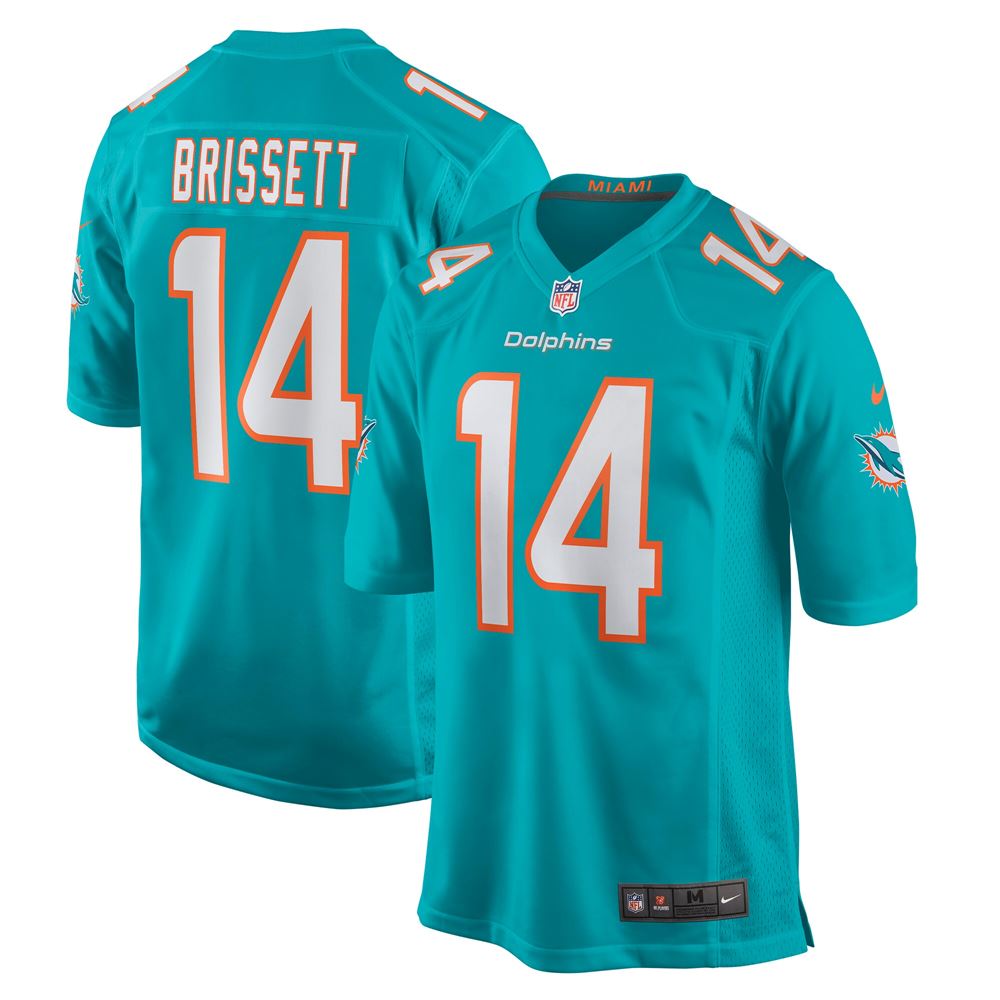 Men's Jacoby Brissett Miami Dolphins Game Jersey Aqua - Luxwoo.com