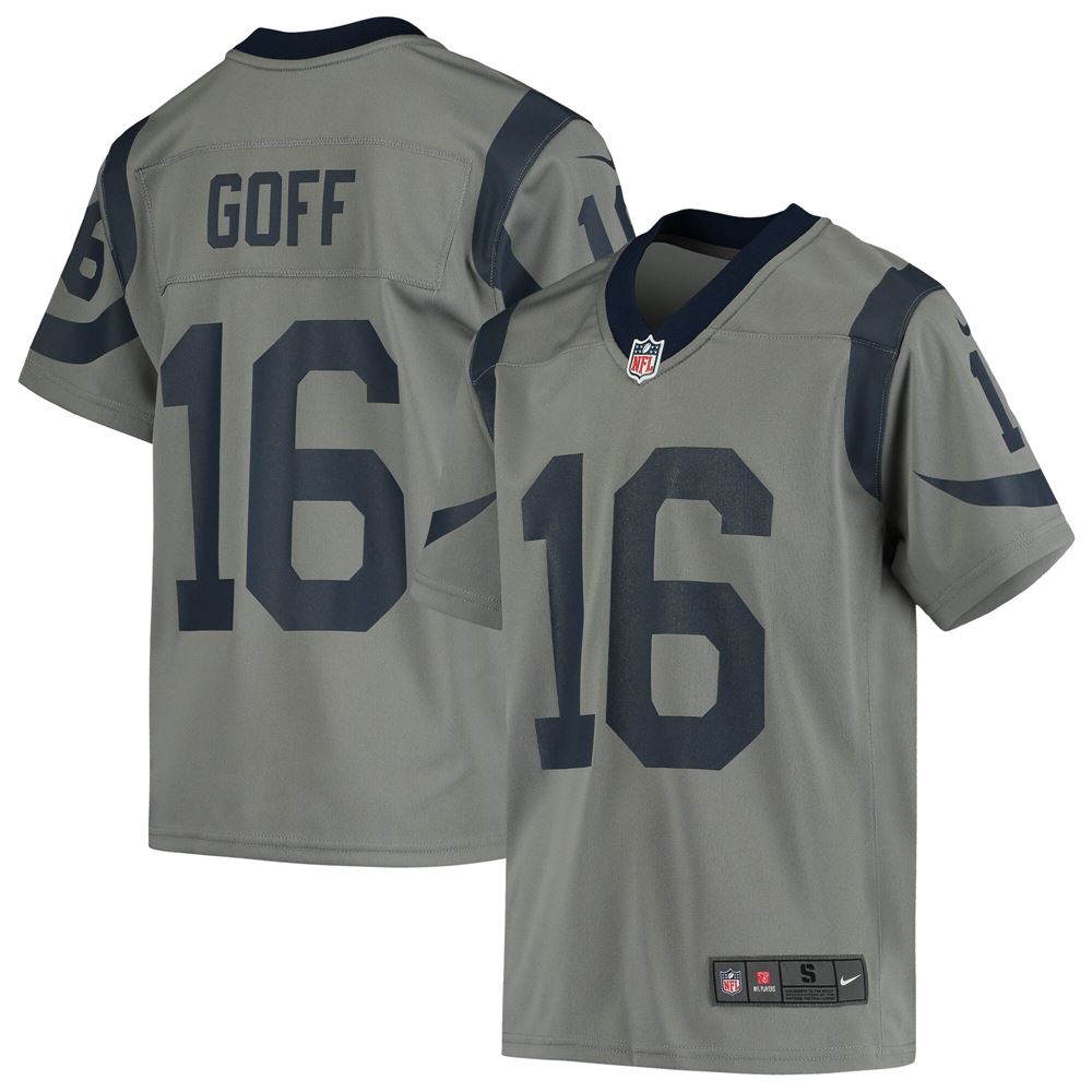 Men's Jared Goff Los Angeles Rams Youth Inverted Game Jersey Gray