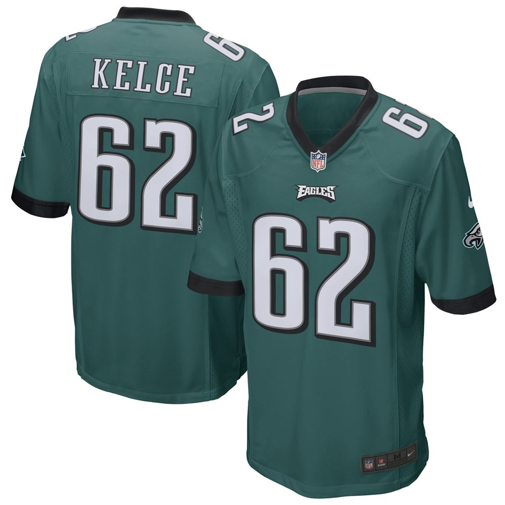 Men's Jason Kelce Philadelphia Eagles Game Jersey Midnight Green