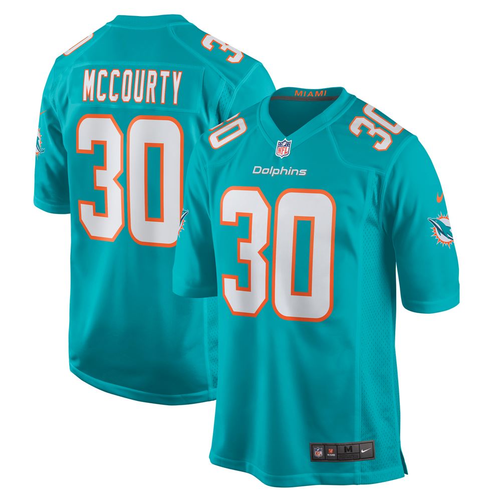 Men's Jason Mccourty Miami Dolphins Game Jersey Aqua