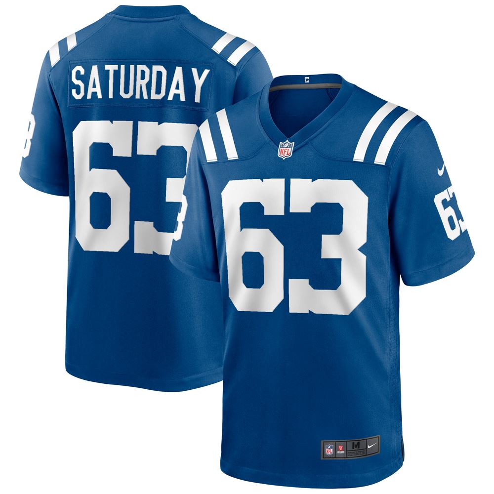 Men's Jeff Saturday Indianapolis Colts Game Retired Player Jersey Royal