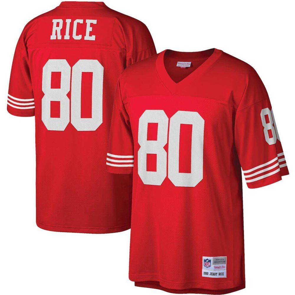 Men's Jerry Rice San Francisco 49ers Big Tall 1990 Retired Player Replica Jersey Scarlet