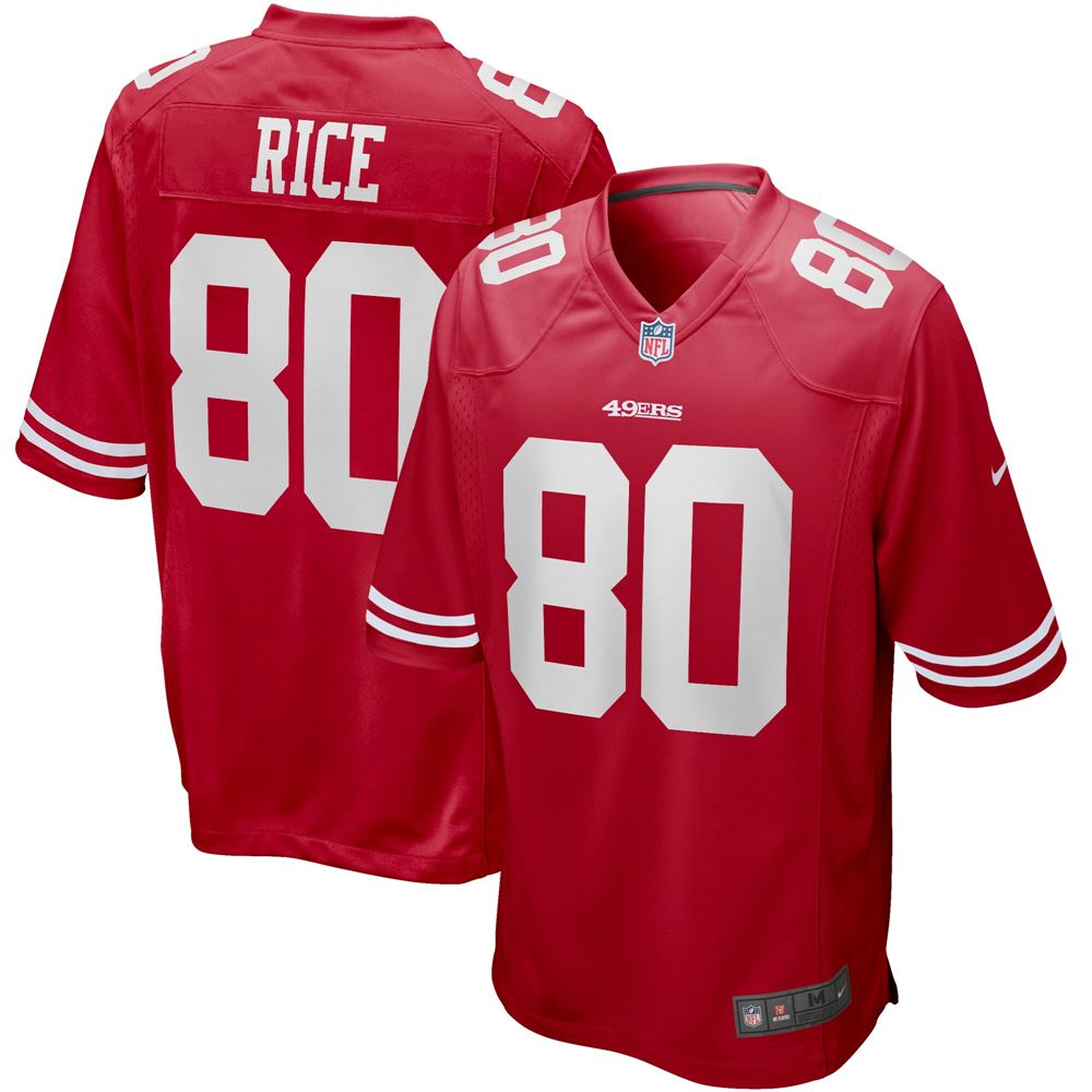 Men's Jerry Rice San Francisco 49ers Game Retired Player Jersey Scarlet