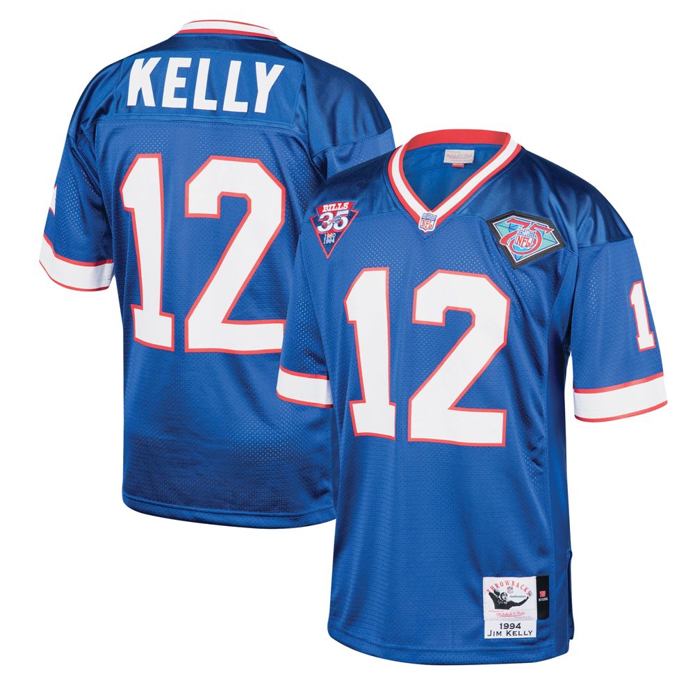 Men's Jim Kelly Buffalo Bills 1994 Throwback Retired Player Jersey Royal