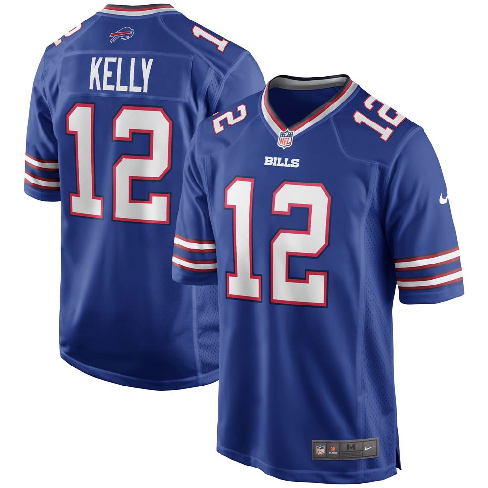 Men's Jim Kelly Buffalo Bills Game Retired Player Jersey Royal - Luxwoo.com