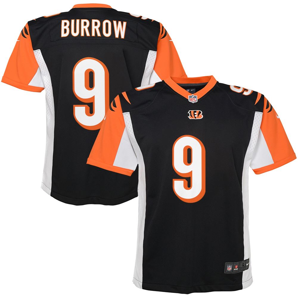 Men's Joe Burrow Cincinnati Bengals Youth Player Game Jersey Black