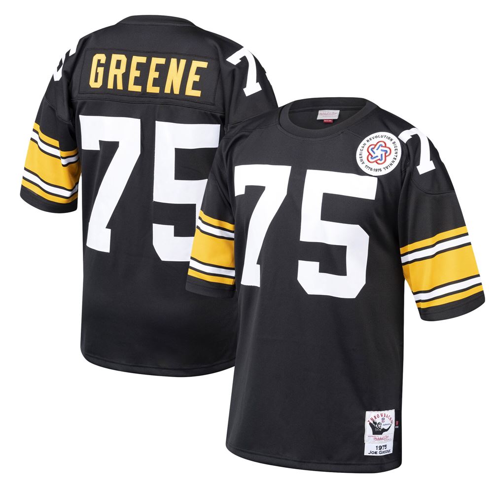 Men's Joe Greene Pittsburgh Steelers 1975 Throwback Retired Player Jersey Black