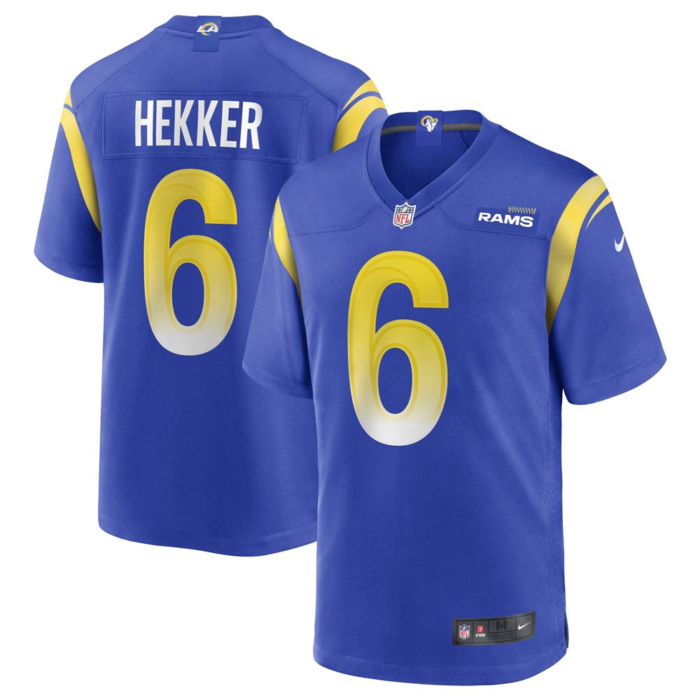 Men's Johnny Hekker Los Angeles Rams Game Player Jersey Royal