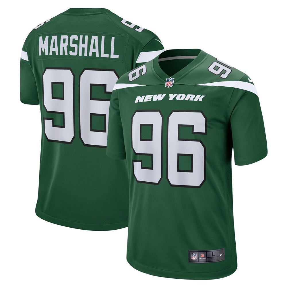 Men's Jonathan Marshall New York Jets Game Jersey Gotham Green
